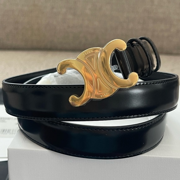 Celine Black Triomphe belt size 100 - Picture 1 of 8